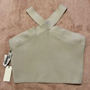 ARITZIA beige cross neck tank top - XL
